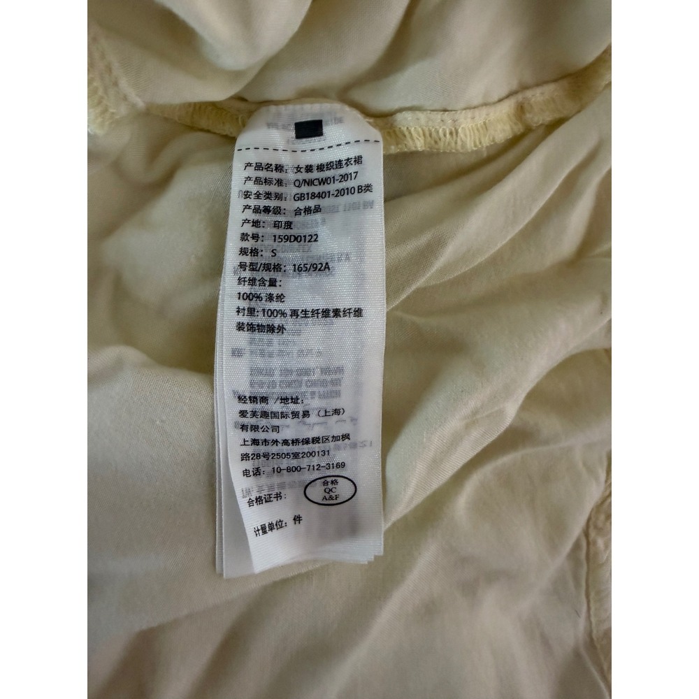 Abercrombie & Fit Womens Wrap Dress Y2K Small Butter Yellow Romantic Cottagecore - Picture 10 of 11